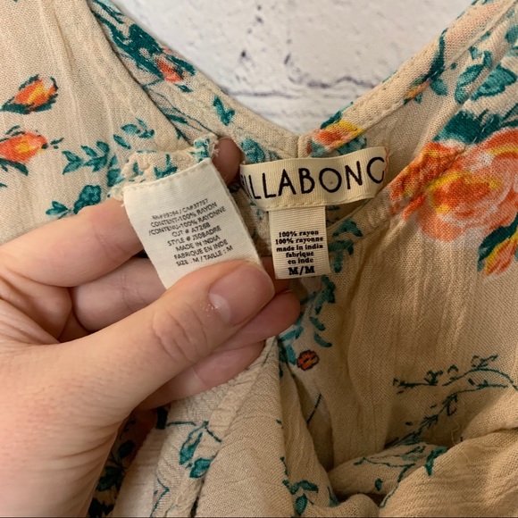 Billabong Dream Escape Top White Floral Size Medium - Picture 8 of 8
